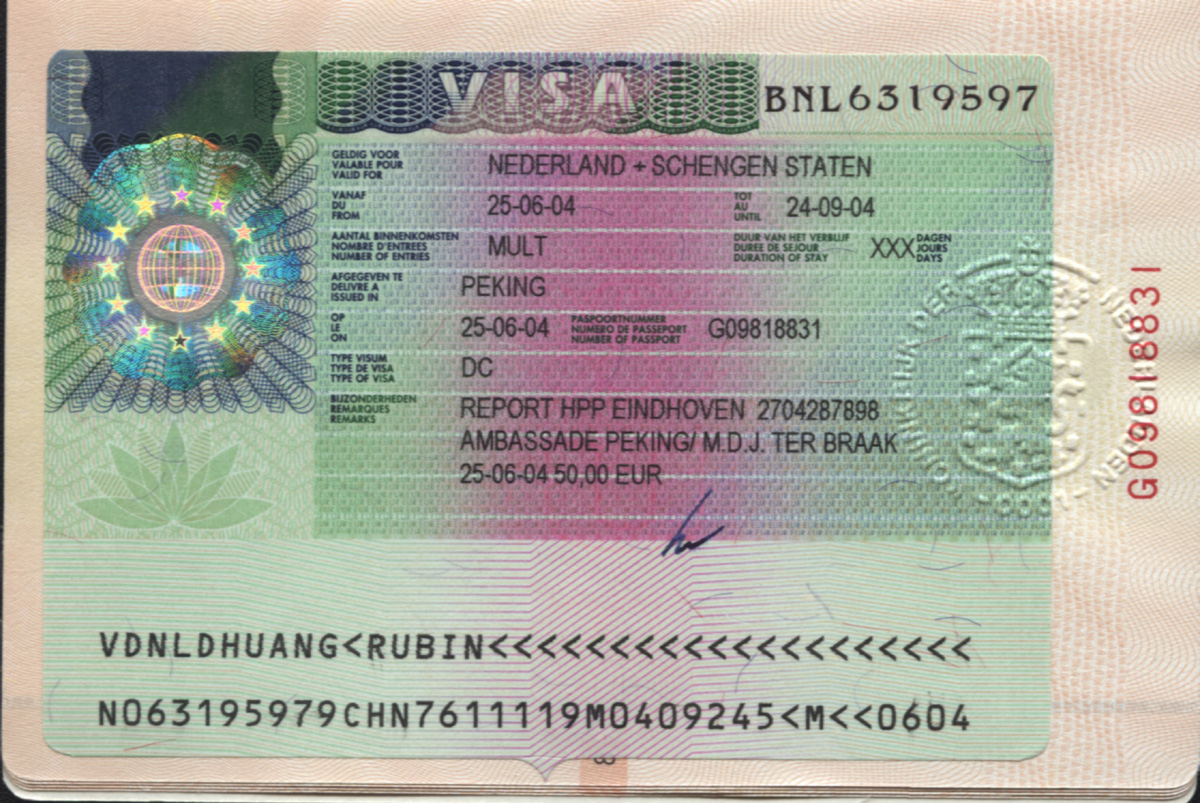 Contoh visa schengen